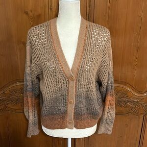 Jonathan Simkhai Loose Weave Alpaca Blend Cardifan Sweater  Small